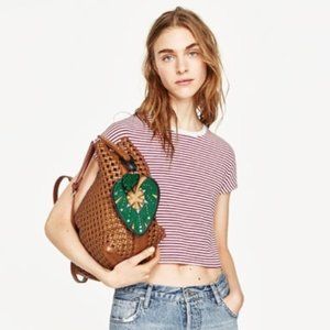 SALE -- NWT Zara Braided Bucket Bag with Pendant